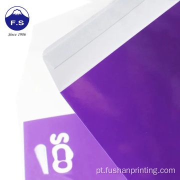 Envelope A4 com revestimento de papel Kraft com estampamento personalizado, frios